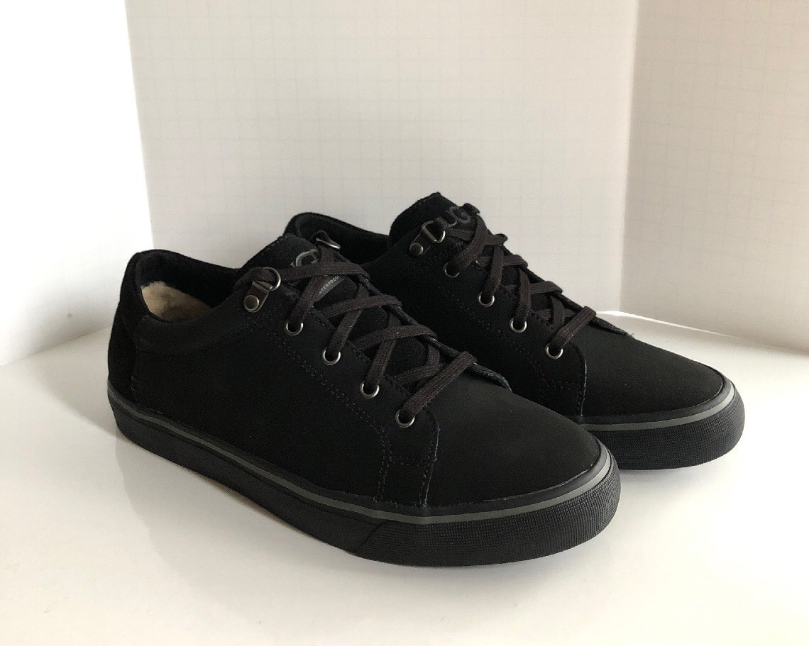 NEW UGG Brock Shoe Men's Black Leather Suede Waterproof Casual Lace Up  Sneaker