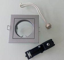 Set of 3 x square recessed fixed downlight spotlight fittings