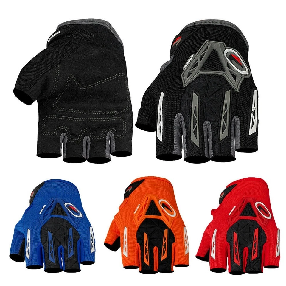 Men Cycling Half Finger Gloves Breathable Bike Bicycle Gloves Fingerless Mittens - Image 3 of 4