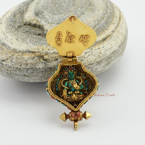 Colgante Ghau de Plata Manjushri y Tara Blanco Hecho a Mano Patan, Nepal - Imagen 3 de 5
