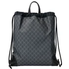 Sac à dos Gucci Sherry Line cordon noir GG Supreme toile cuir 473872