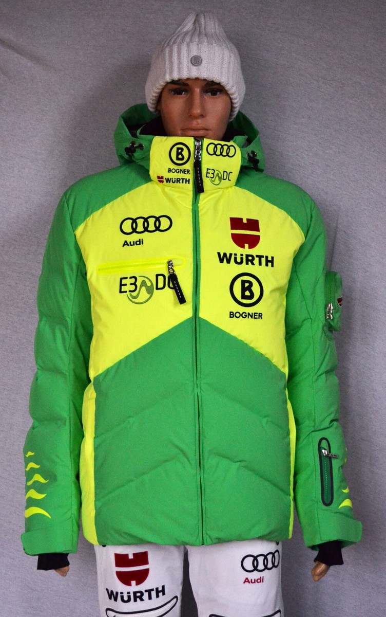 BOGNER DSV TEAM HERREN DAUNEN SKIJACKE GRÜN FLAMMEN UVP 2300 € Gr