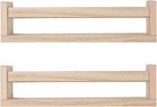 Nursery Room Shelves Set of 2, Wood Floating Book Shelves for Kids Room Baby S7