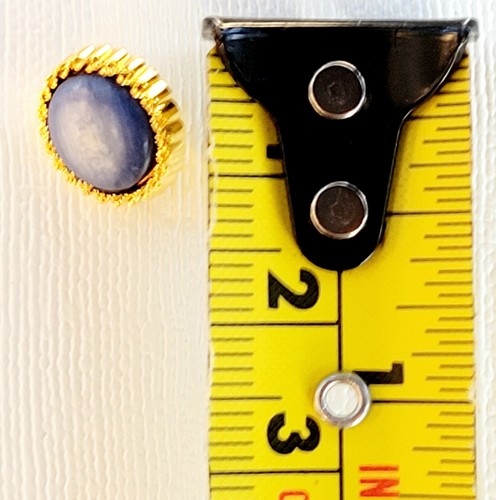 1986 Clouded Blue Gold Setting Shank Button The Collection by La Mode Neu 3/8" - Bild 2 von 11