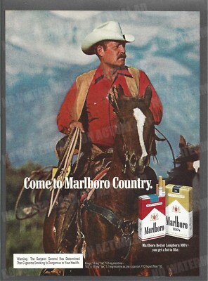 how much is a pack of marlboro cigarettes in montana Marlboro Cigarettes 1980 Trade Print Magazine Ad ADVERT Cowboys Ranchers  Horses