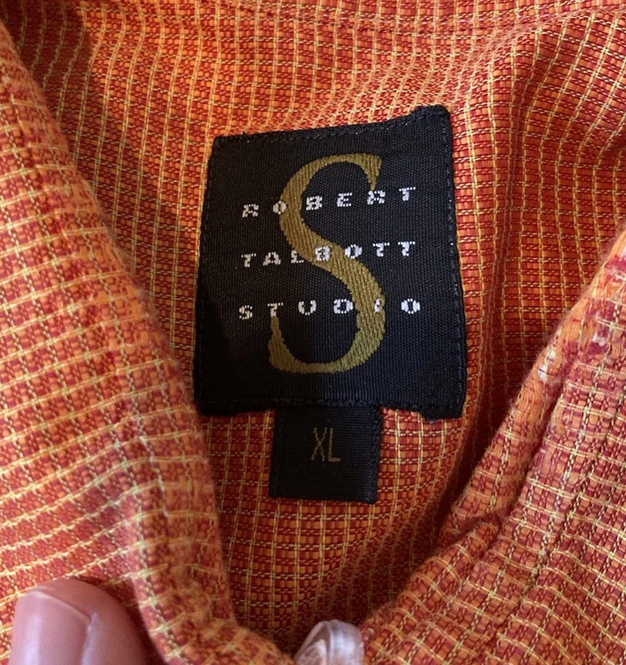Robert Talbott Studio Men’s Lot Of 2 Button down shirt size XL Orange Blue DD - Image 4 of 4