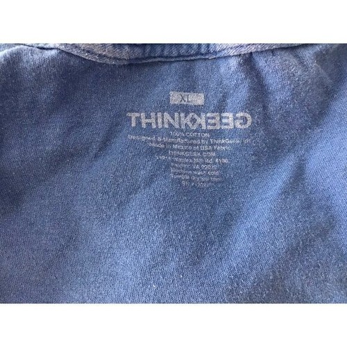 Thinkgeek Men's T-Shirt Classic Blue Short Sleeve 100 % Cotton Size XL - Picture 8 of 8