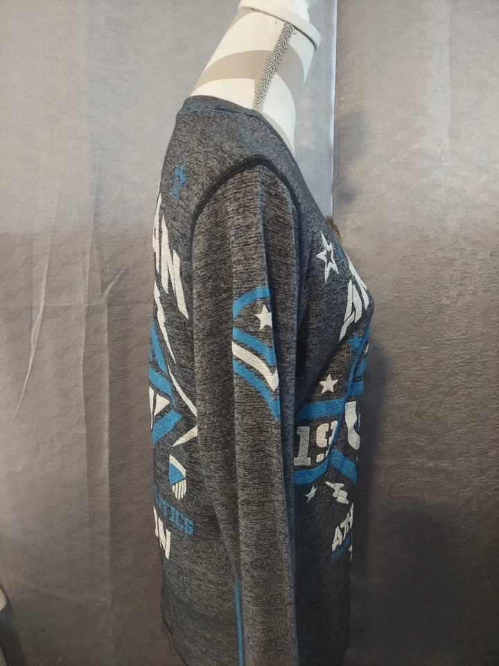 2 American Fighter Shirt Sz LARGE Blue & black Waffle Knit Thermal MMA Martial - Image 3 of 4
