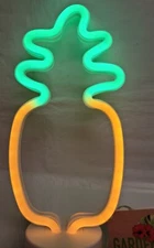 Garden Party Yellow Green Pineapple Light Up LED 12" Tabletop Decor Dorm Mantle