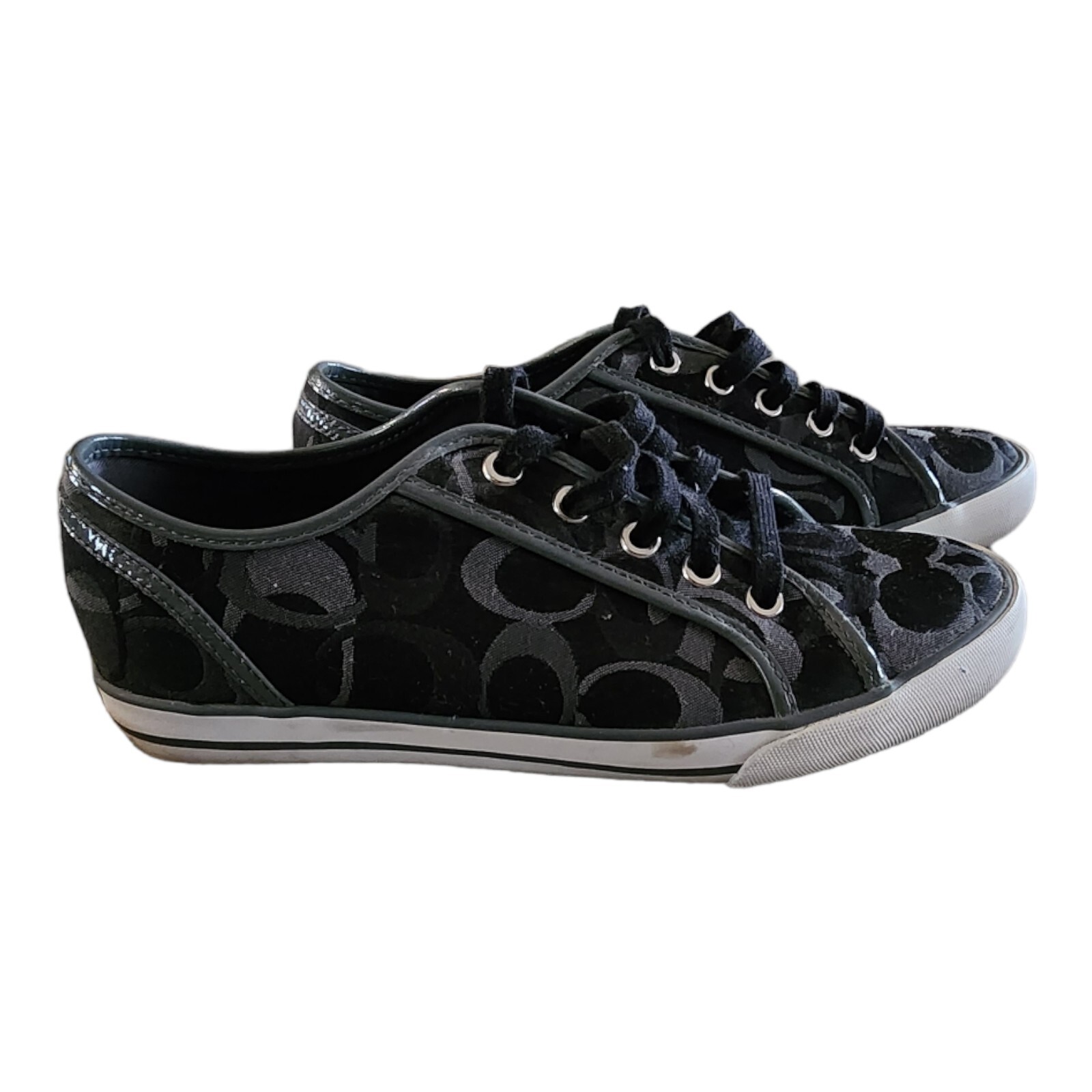 Coach Signature C Dee Sneakers Lace Up Black And Gray… - Gem