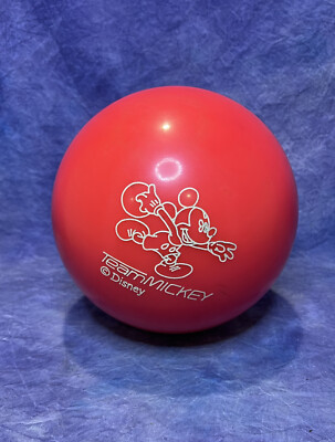 Vintage Brunswick Team Mickey Mouse Bowling Ball w/ Bag Drilled