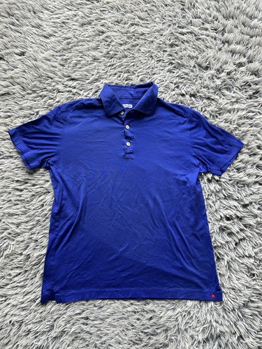 Kiton Poloshirt Herren Large Blau Golf Kurzarm Baumwolle