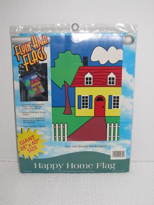 BRAND NEW FLYIN HIGH FLAGS (HAPPY HOME) FLAG 28'' X 40'' EMBROIDERED OUTSIDE DECOR