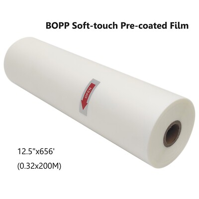 1 Roll 12.5''x656' Bopp Glue-based Soft-touch Laminating Film Pre-coated Film