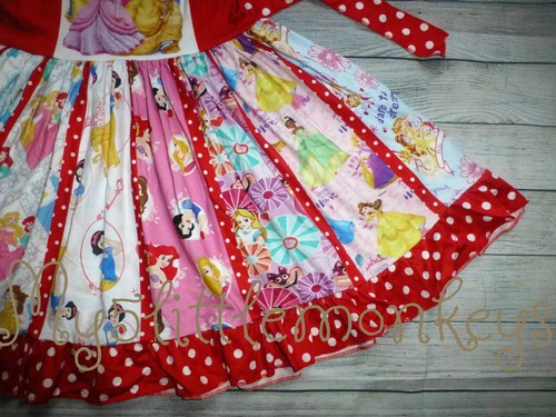 NEW Boutique Princess Ariel Cinderella Belle Rapunzel Girls Ruffle Twirl Dress - Picture 3 of 6