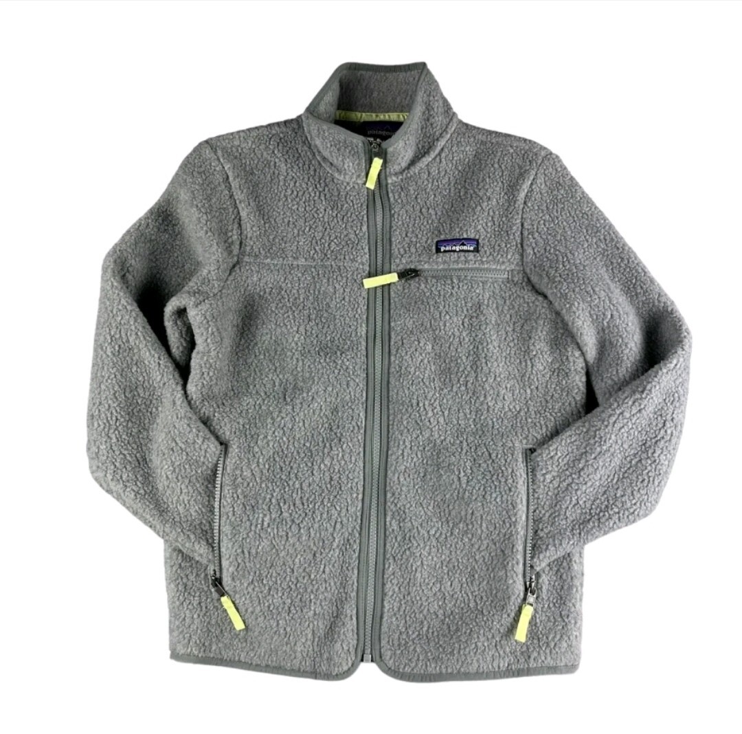 Patagonia Women's Retro Pile Salt Grey Jellyfish Yellow Fleece