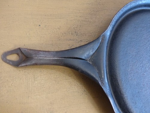 RARE! Vintage "Solid Steel" Cold Handle Cowboy Skillet Camping Frying Pan 10" - Picture 13 of 16