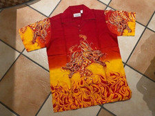 casual clothes company 90er - Jahre Herren Hemd Gr. 37/38 rot Drachen - Flammen