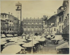 Tirage albuminé Francis Frith. Vue de Vérone. Verona. Italie. Italia
