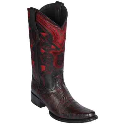 LOS ALTOS CHERRY SMOOTH OSTRICH EUROPEAN SQUARE TOE WESTERN BOOT EE 769718