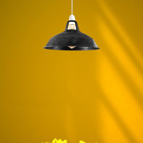 Vintage Metal Lamp Shade Ceiling Light Shades Retro Lampshade Easy Fit Pendant - Picture 58 of 74