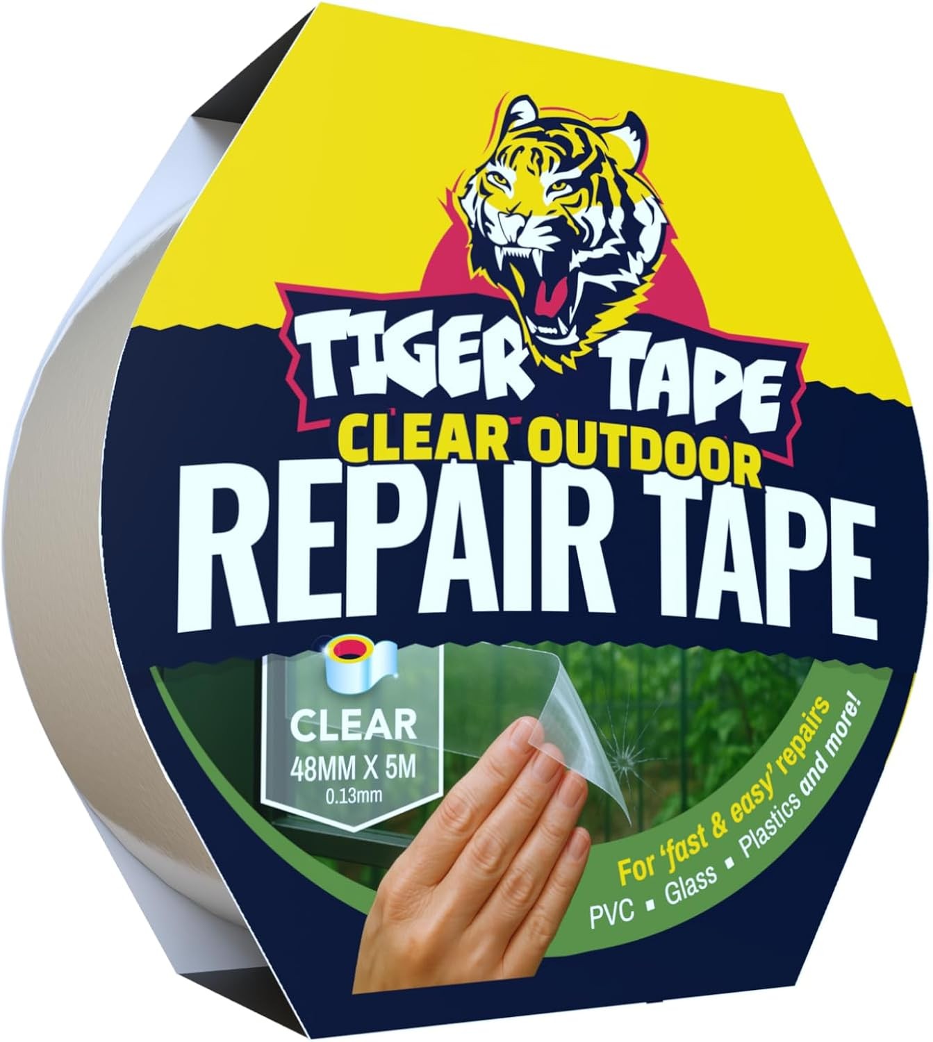 Tiger Tape® Waterproof Outdoor Clear Repair Tape. Automotive Repairs (48mm x 5m) - Image 2