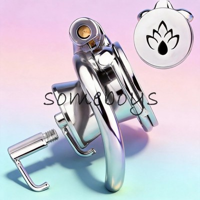 Cylinder Inverted Flame Chastity Cage With Prince Piercing Rings Sissies Cage