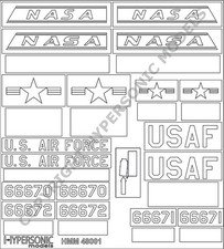 Hypersonic Models 1/48 Scale X-15 Paint Masks - HSMM48001