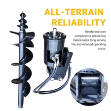 200mm Diameter Auger Drill with Hoses for 1Ton-1.8Ton Mini Excavator USA Stock