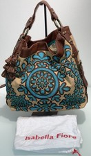 ISABELLA FIORE AUTH RARE VINTAGE RARE BEADED TURQUOISE OH SUZANI LRG CARINA HOBO
