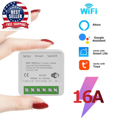 Tuya Zigbee Smart Switch Wifi Breaker Relay 16A 220V 110V 2-Way Control Smart Li