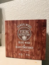 Viking Revolution Beard Care Set-Sandalwood Scent Shampoo & Conditioner - Ne17oz