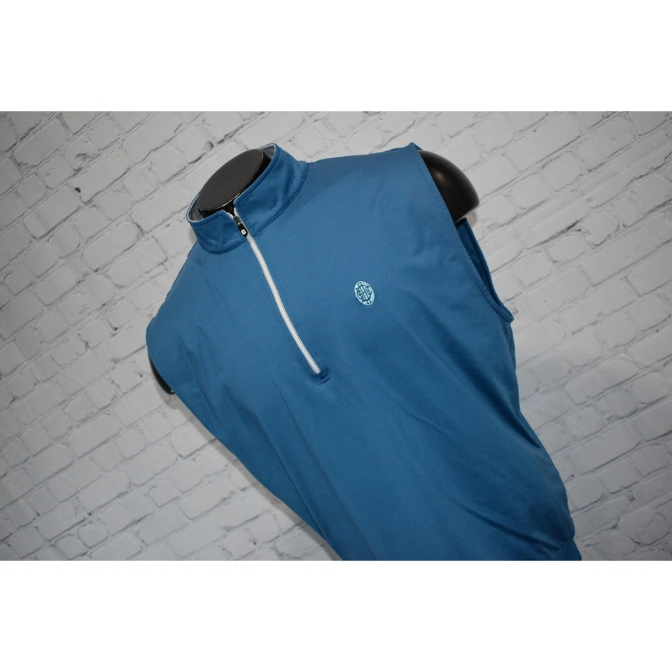 Footjoy Golf Athletic Pullover Vest Mens Size Large Performance Blue 1/2 Zip - Image 3 of 4