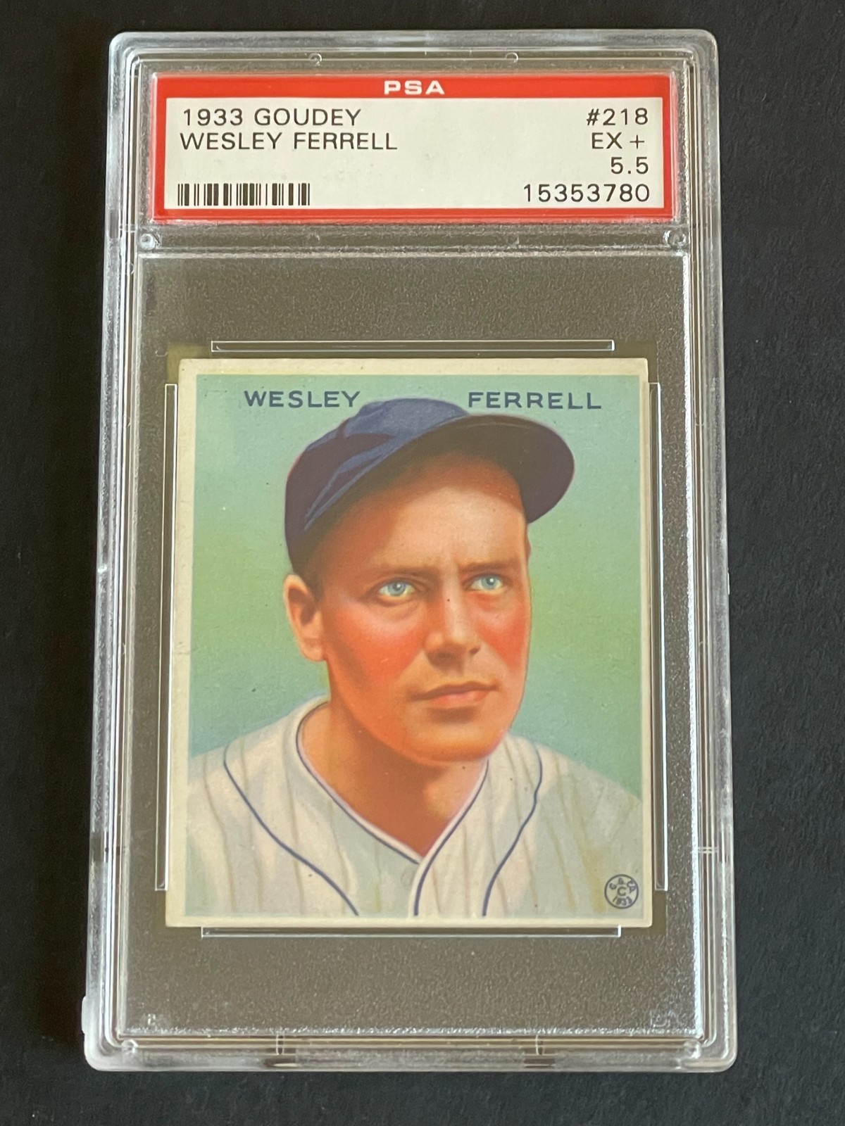 1933 Goudey Wesley Ferrell PSA 5.5 EX+ #218