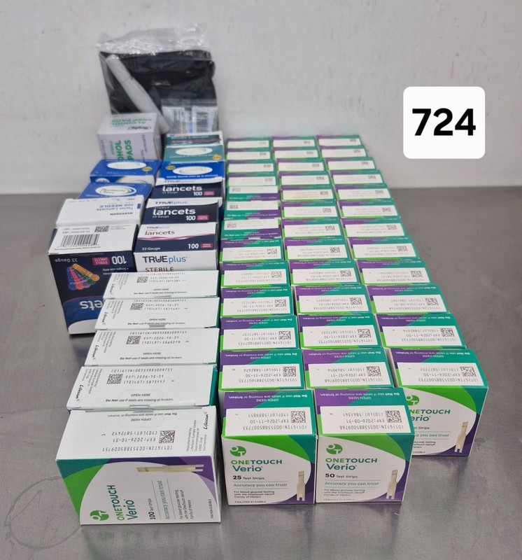 2,000 ONE TOUCH VERIO  TEST STRIPS,METER,SOLUTION,PADS,LANCETS,DINGED.