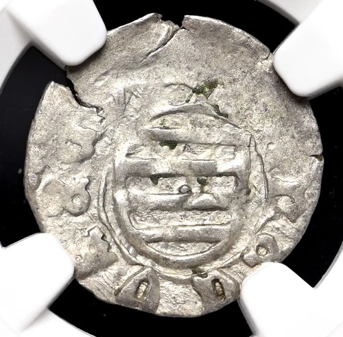HUNGARY. Sigismund of Luxembourg, 1387-1437. Silver Denar, NGC AU55