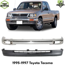 Front Bumper Chrome Steel Valance Textured Kit For 1995-1997 Toyota Tacoma