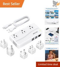 Voltage Converter 220V to 110V Universal with USB  Plug for Travel