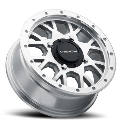 4-New 15'' Vision ATV GV8 Invader Wheels 15x6 4x156 38 Silver Machined Rims 131.1