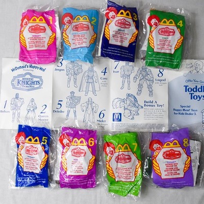 McDonalds 1999 Mystic Knights Complete Set 8 Sealed w Card Dragon Bonus