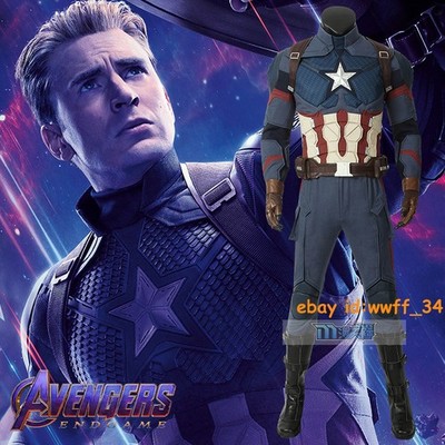 Captain America 3 Cosplay Custome Set Men Jumpsuits Mask Shoes Glove Belt Lot