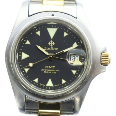 Zodiac 813.22.06 GMT Quartz Professional 200m Black Dial Date Two