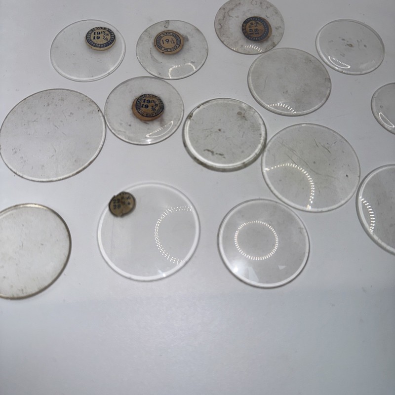 17 GLASS POCKET WATCH  CRYSTALS