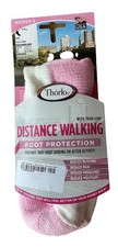 Thorlo Distance Walking Foot Protection MINI CREW SOCKS WHITE/PINK WN SZ SM NWT