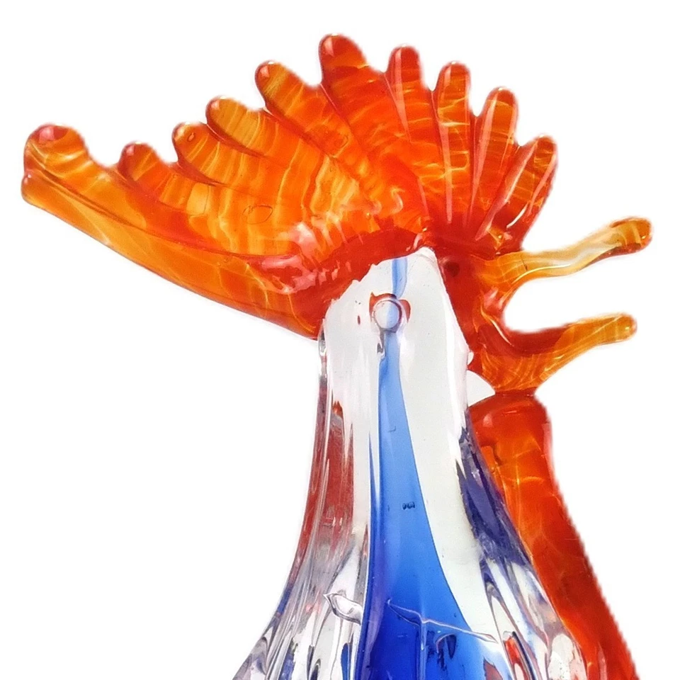 Estatuilla de gallo de vidrio artístico multicolor con base pesada decoración de cocina para el hogar por DG Foto 4 de 4