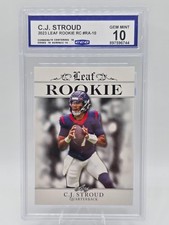 2023 Leaf Rookies C.J. Stroud RA-10 Rookie Achievement GEM MINT 10 CSG Texans