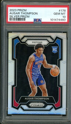 2023-24 Panini Prizm Silver #178 AUSAR THOMPSON Rookie RC PSA 10 Detroit Pistons