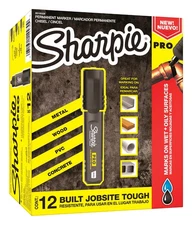 Sharpie  PRO  Black  Chisel Tip  Permanent Marker  12 pk