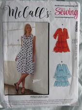 McCalls 8090 Sewing Pattern Ladies Loose Fit Tiered Summer Dress Long Short