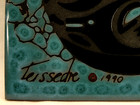 Vintage Professional Hand Painted Kiln Fired Ceramic Tile 1990 Signed Teissedre — photo 2